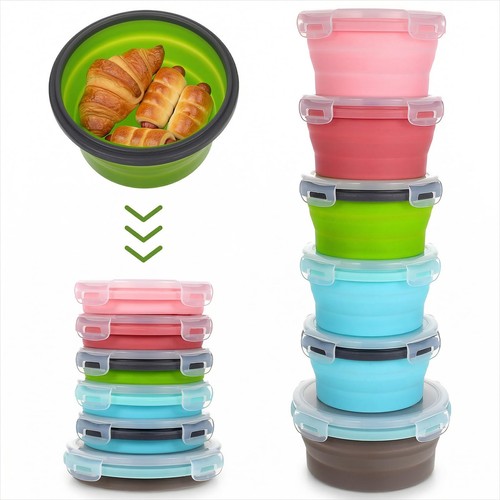 Pcs bowls with lids silicone - with,