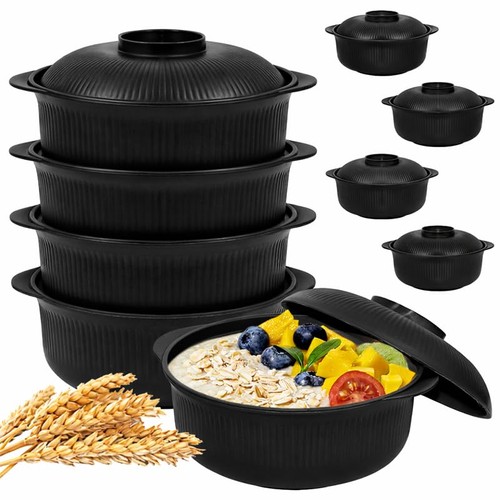 Black unbreakable cereal bowls - black,
