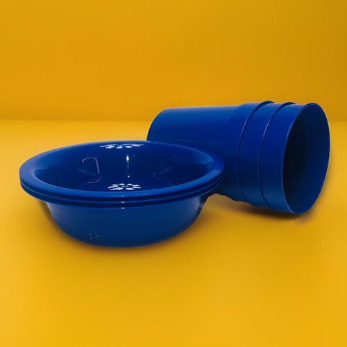 3 blue plastic tumbler - blue,